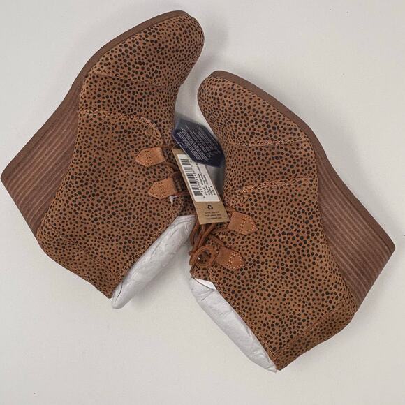 TOMS Women's Kala Desert Wedge Mini Cheetah Suede Bootie Size 8 NEW - Picture 3 of 10